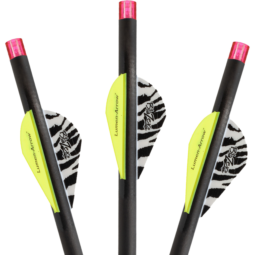 Lumenok BECF3P Crossbow Bolts 20" Pink Flat 3pk Carbon Blazer Vanes