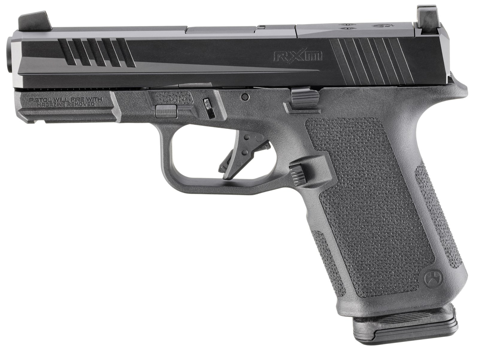 Ruger RXM Handgun 9mm Luger 15rd Magazines(2) 4 Barrel Black Poly Frame Front Night Sight