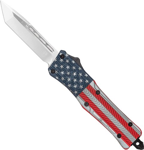 CobraTec LUSACTK1LTNS Large CTK1 OTF Knife American Flag 3" Tanto Blade - CobraTec Knives