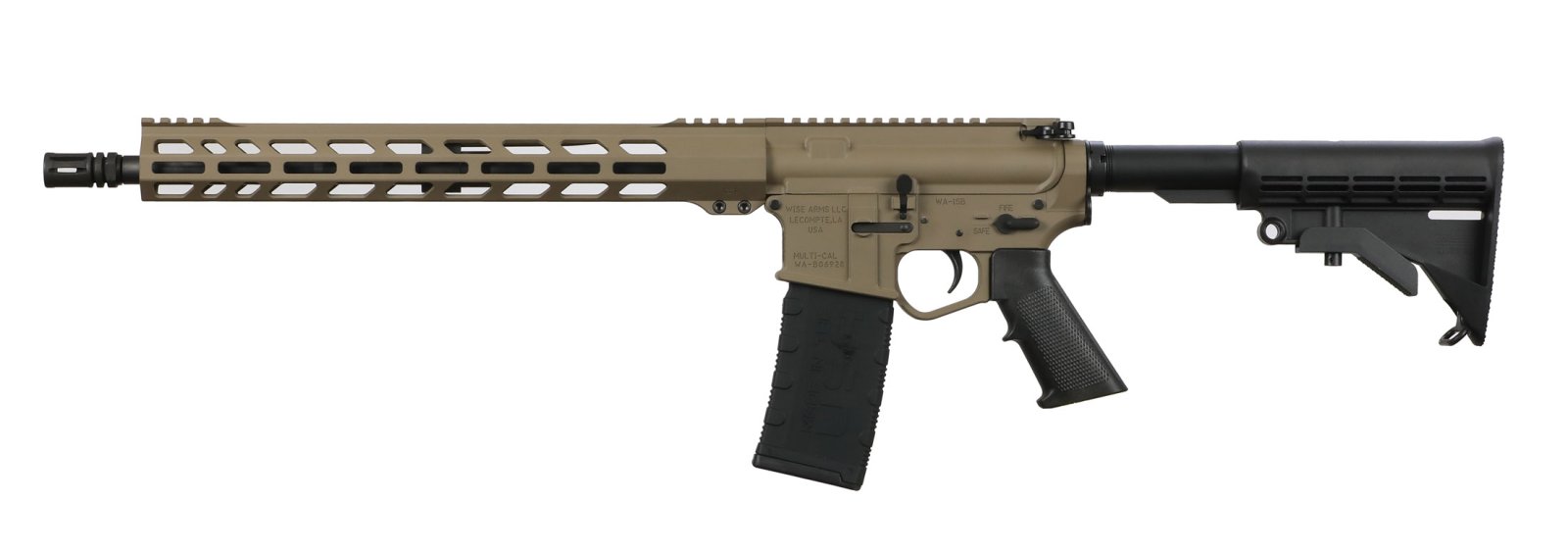 Wise Arms WA-15B 300 AAC Blackout 16" FDE Cerakote Rifle 30+1 M-LOK
