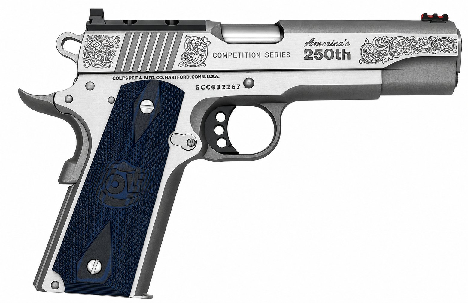 COLT 1911 COMPETITION 250TH SLIDE SCROLL 45ACP 5IN BARREL 8RD OPTIC-READY O1070CCS-OR-250TH