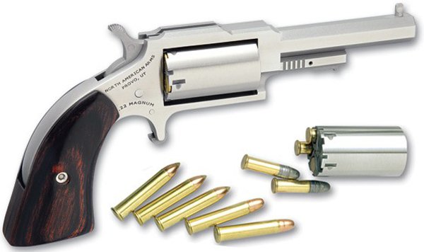 NAA The Earl Sheriff Mini-Revolver Combo 22 LR-.22 WMR Stainless-Wood 2.... - NAA - 22 LR | 22 Magnum