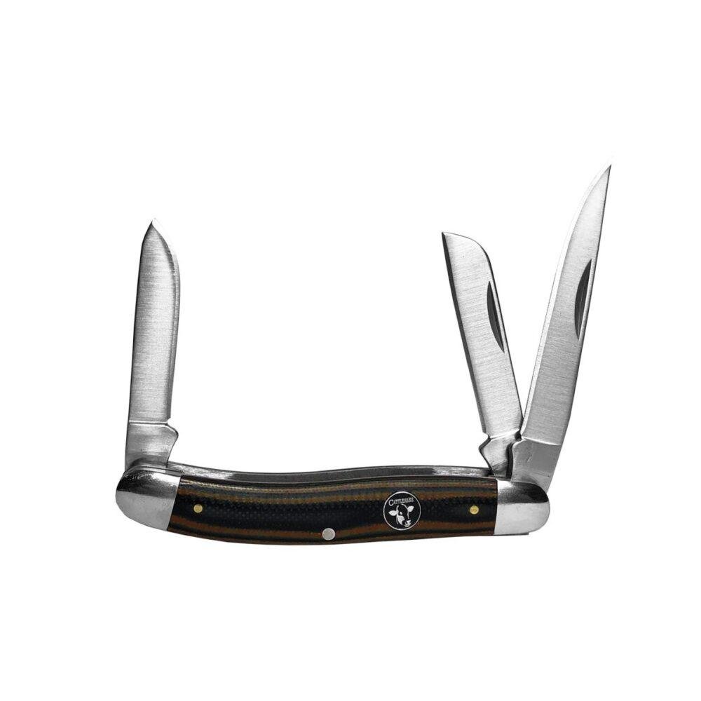 ABKT Cattleman Stockman Cowhand Series Knife 3 Blades Brown - Rock Ridge Outdoors