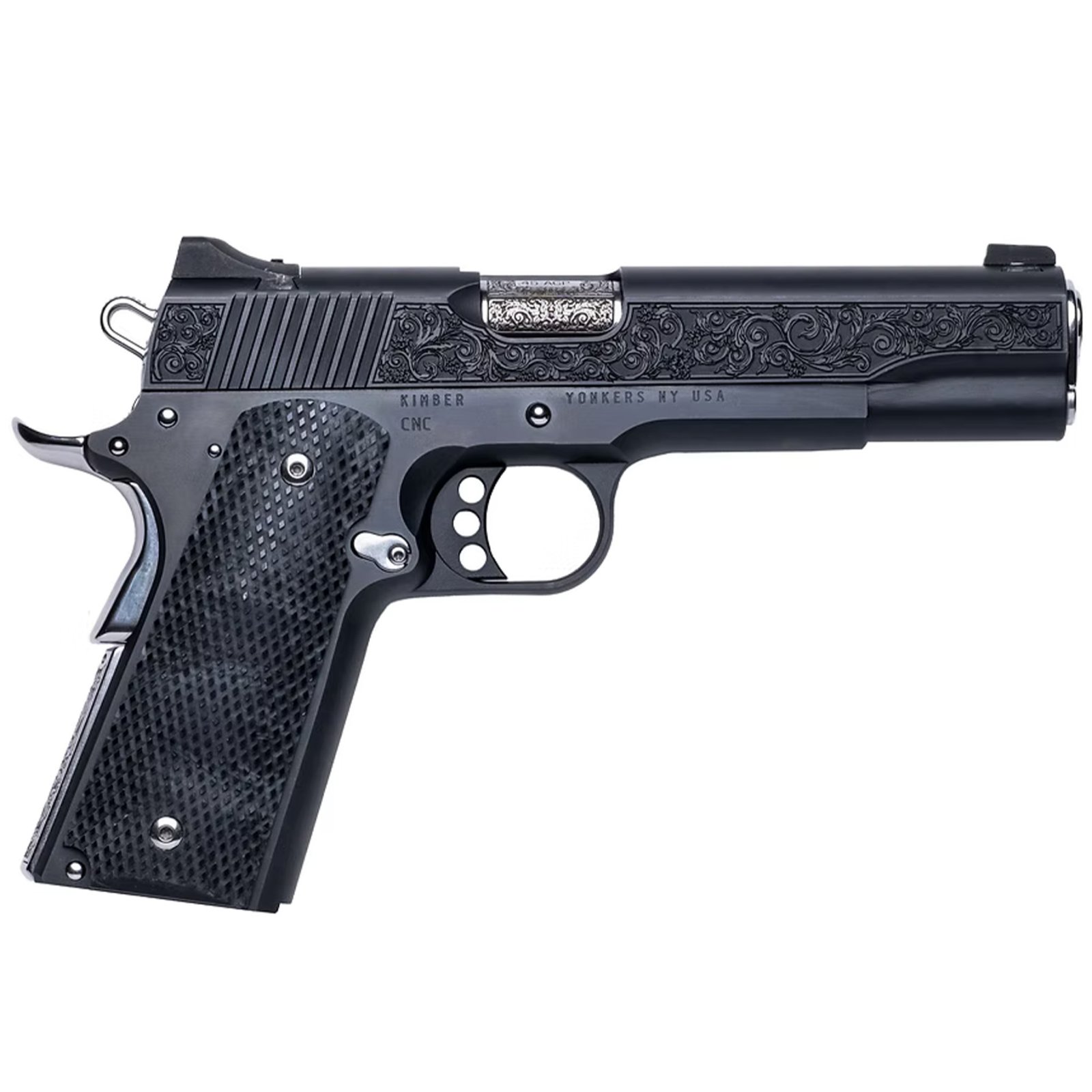CNC KIMBER 1911 STARRY NIGHT 45ACP 45ACP, Engraved Black Cerakote, Black Textured Kirinite Grips Engraved High Polish Barrel & Controls 1 of 200