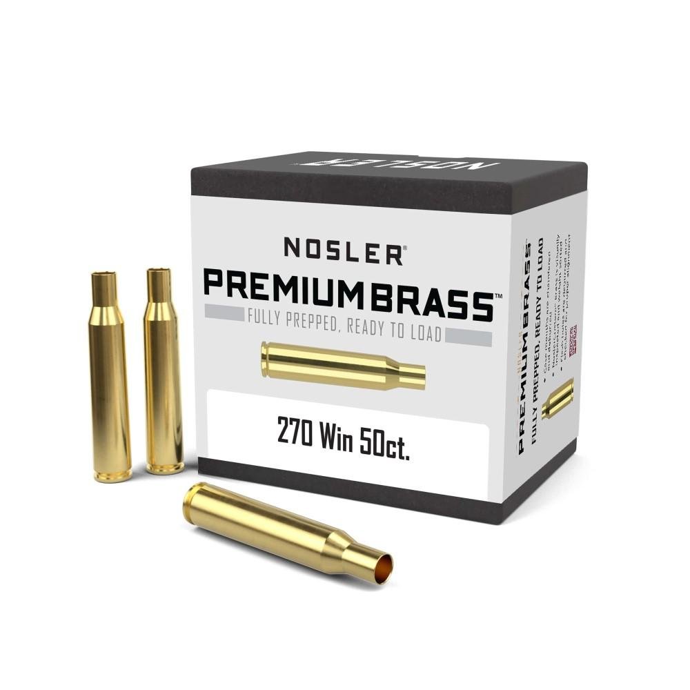 Nosler Unprimed Brass Rifle Cartridge Cases 270 Win 50 Count - Nosler - 270 WINCHESTER