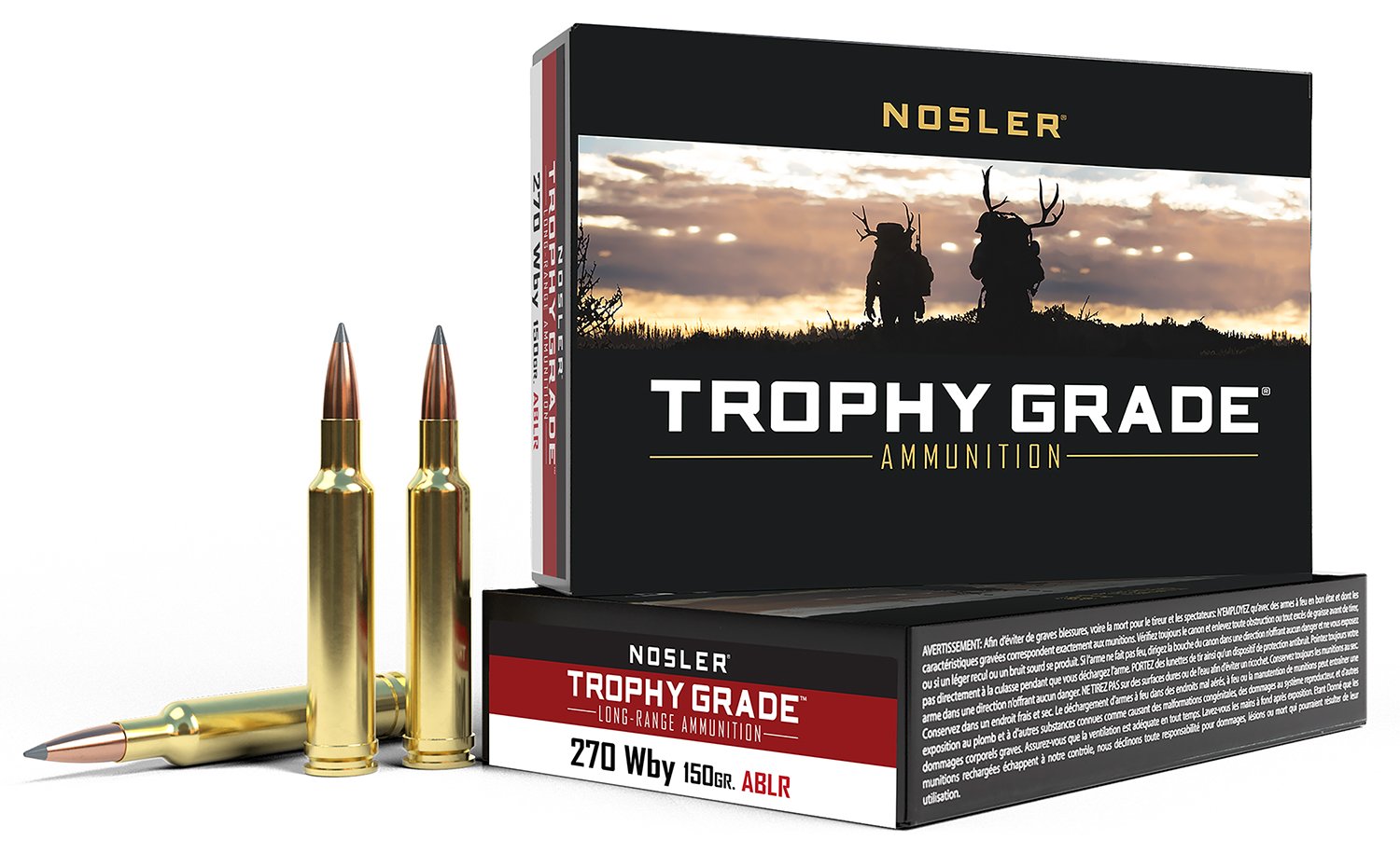 Nosler 60150 Trophy Grade 270 Wthby Mag 150 gr AccuBond 20 Rounds - Nosler - NOSLER SPITZER ACCUBOND LONG RANGE