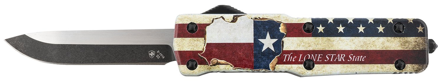 Templar SZTX321 3" OTF D2 Blade Knife Red/White/Blue Handle - TEMP - DROP POINT
