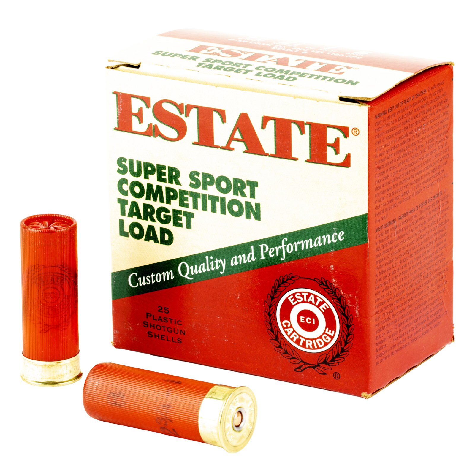 Estate Cartridge Super Sport 12 ga 2 3/4  1 oz #8 1180 fps - 25/box