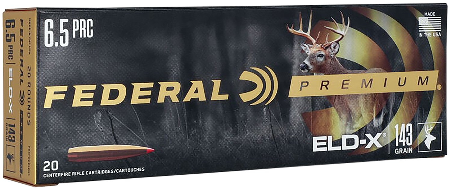 Federal Premium ELD-X 6.5 PRC, 143 Grains, Aerodynamic Polymer Tip, 20 Rounds, P65PRCELDX1 - Federal Premium Ammunition - EXTREMELY LOW DRAG-EXPANDING