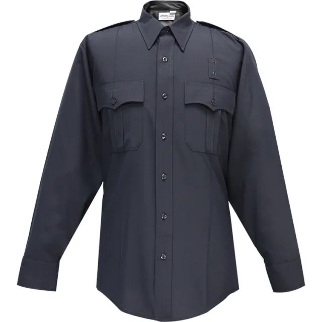 Buy Flying Cross Justice Long Sleeve Shirt Pleated Pockets LAPD Navy online