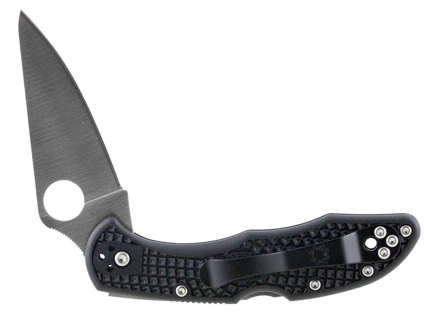 Spyderco C11FPBK Delica Black Flat Ground Knife - Spyderco - FLAT GROUND