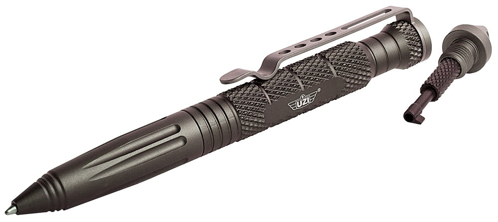Uzi UZITACPEN6GM Tactical Pen Gun Metal Aluminum 6" with Glass Breaker - Camp Chef - 6"