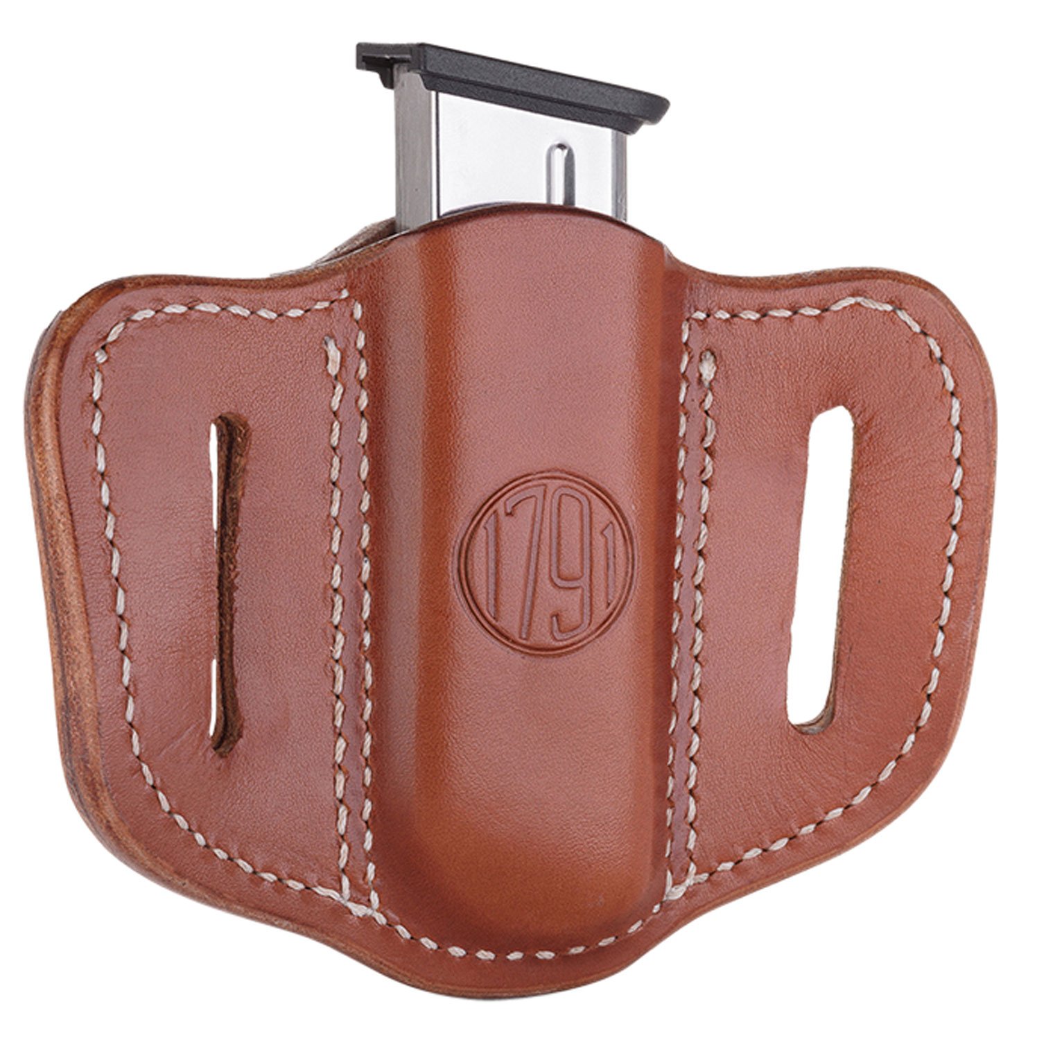 1791 Gunleather MAG11CBRA Single Mag Holster Brown Leather Belt Slide