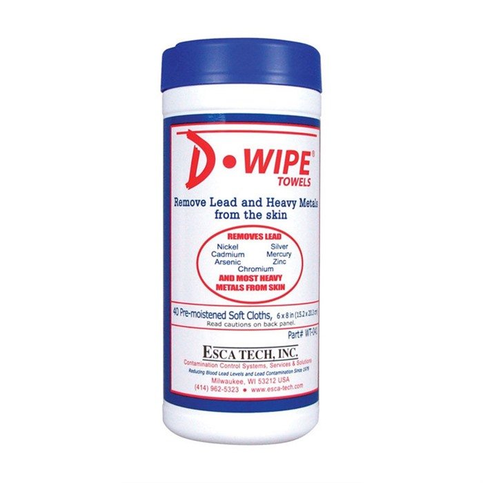 Esca Tech WT-040 D-Lead Wipes, 40 Count, 12 Pack, Pop-Up Canister