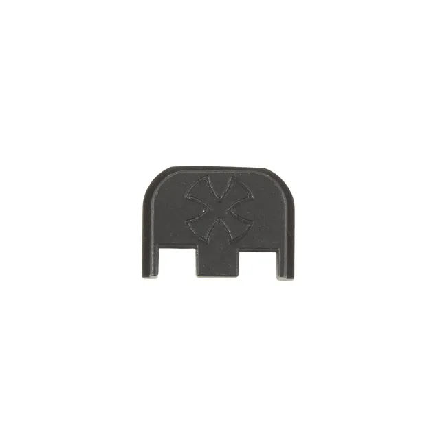 Noveske 05002706 End Plate, DLC Finish, Black, Cross Logo, Glock 17/19 - Noveske Rifleworks