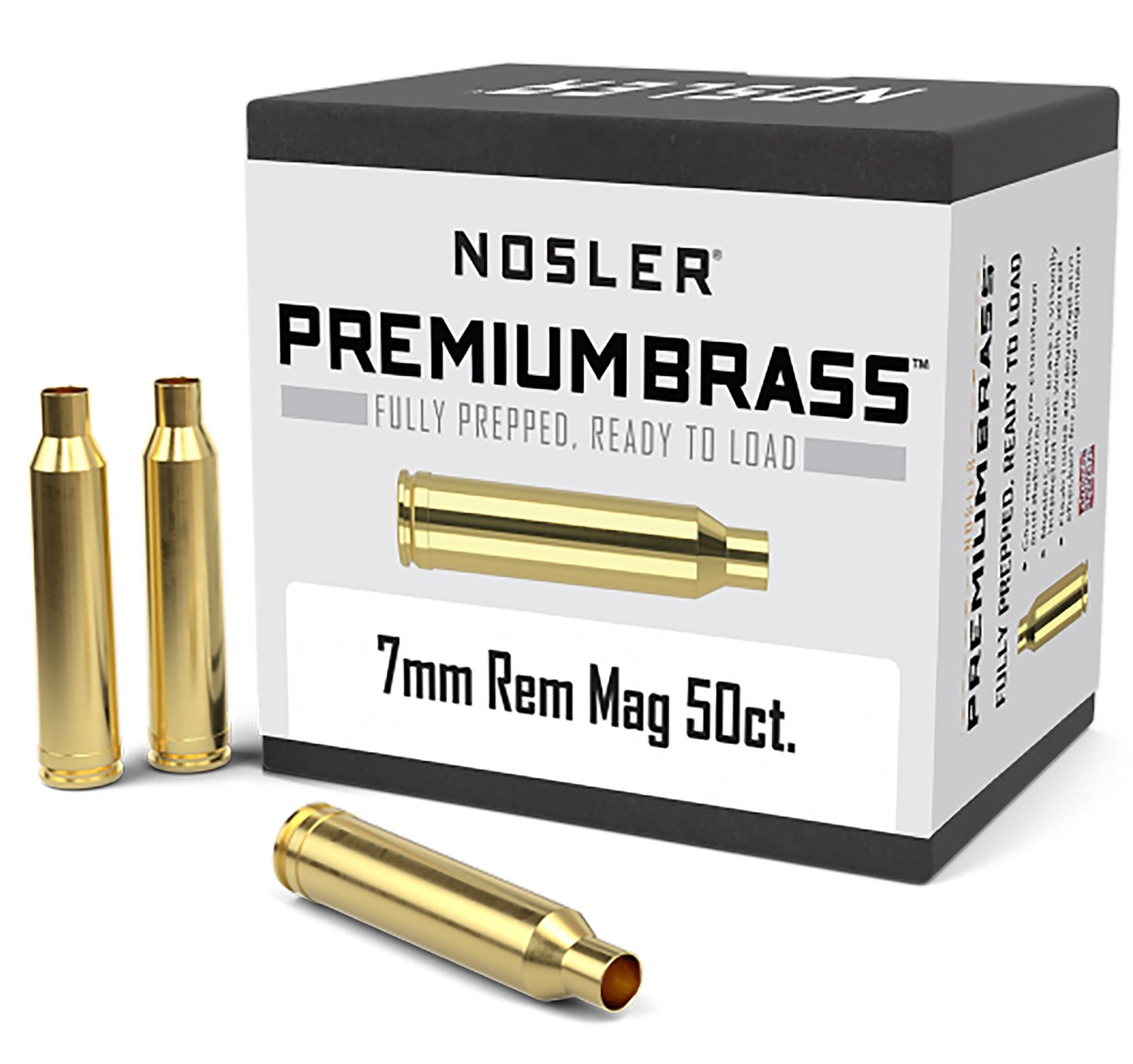 Nosler 10185 7mm Rem Mag Unprimed Brass 50 Count Made in USA - Nosler - BRASS