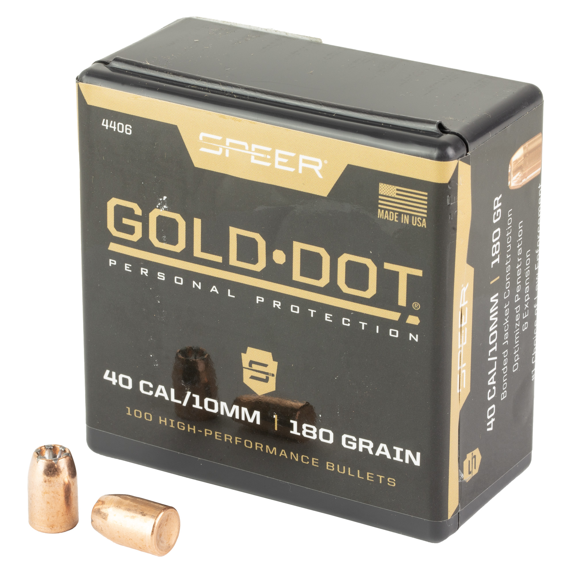 Speer 4406 Gold Dot Personal Protection 40Cal 180gr Hollow Point 100 Per...