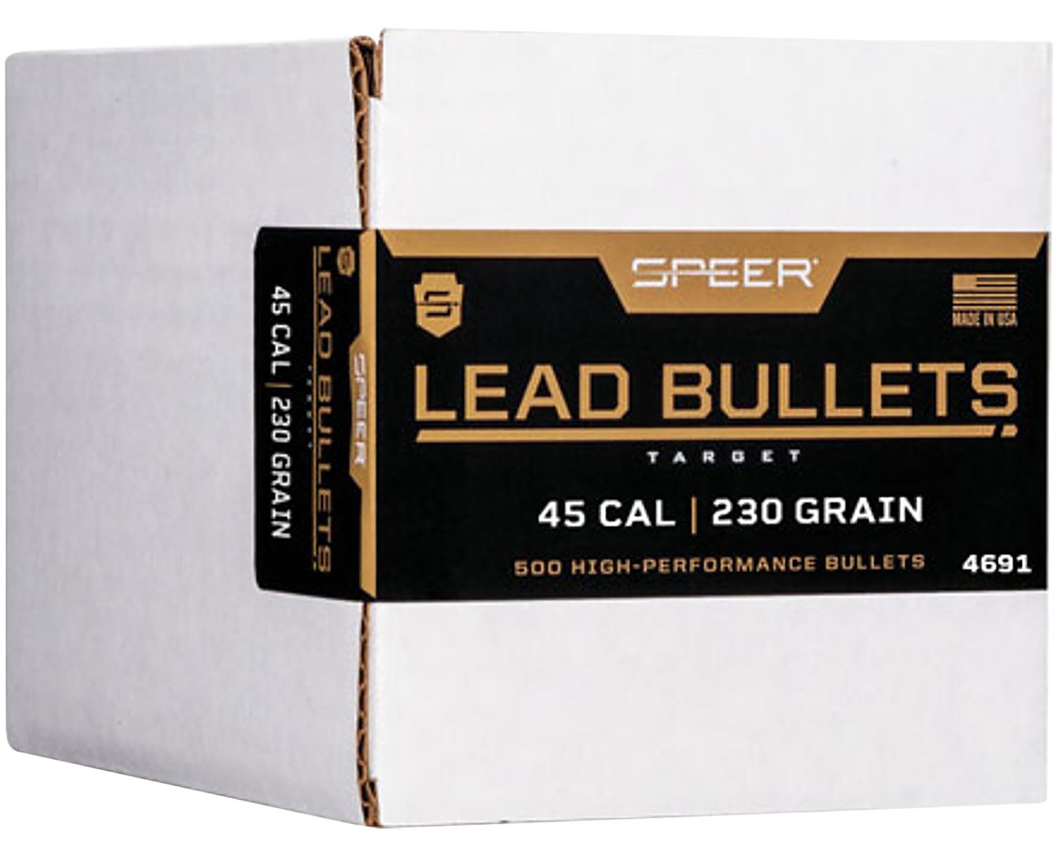 Speer 4691 Handgun 45Cal 230gr Lead Round Nose 500 Per Box-1 Case