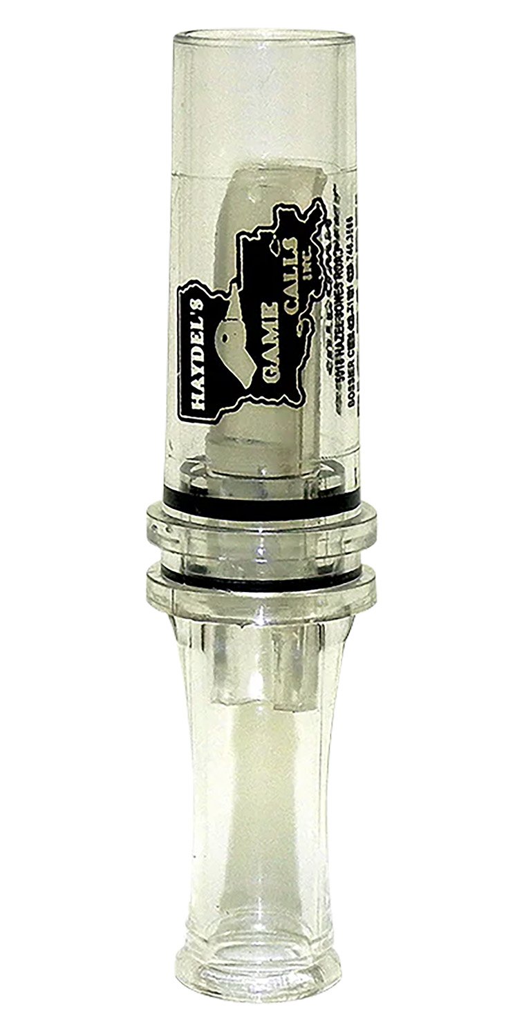 Haydel's BC10 Big Barreled Single Reed Mallard Duck Call Clear Plastic - HAY - DUCKS