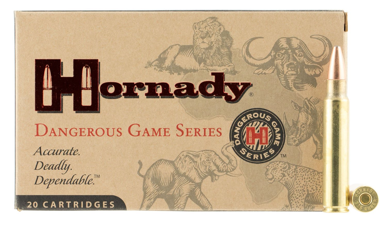 Hornady Dangerous Game 375 Ruger 300 Grain 20 Rounds Box - Horn Hunter - DANGEROUS GAME SOLID