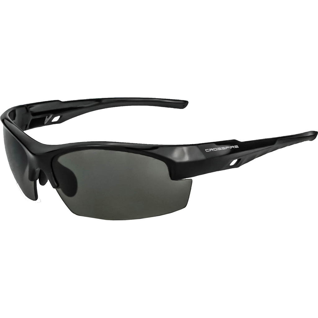 Crossfire XFFS-1020C Fire Streak Shooting Glasses Black/Smoke 99.9% UV Protection