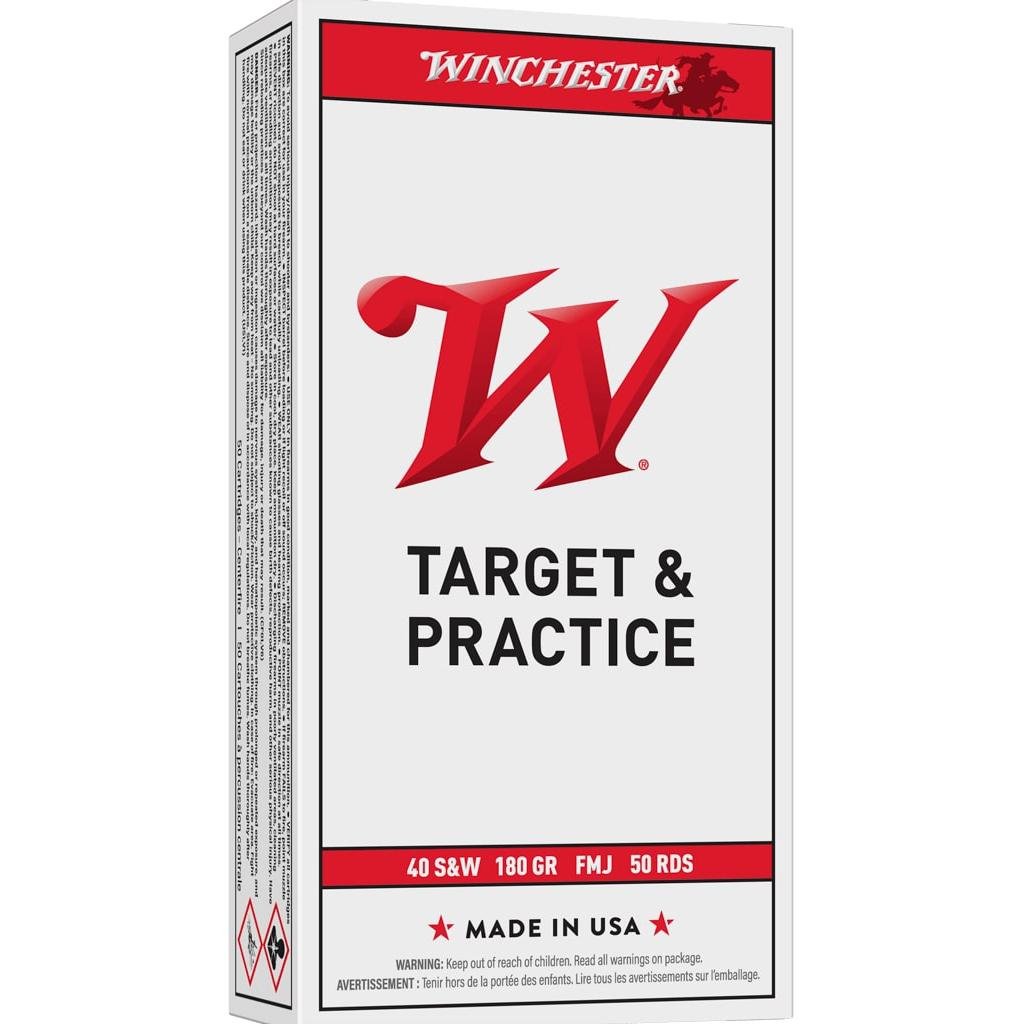 Winchester Q4238 .40 S&W 180 gr Full Metal Jacket 50 Rounds Brass Case - Winchester - FULL METAL JACKET