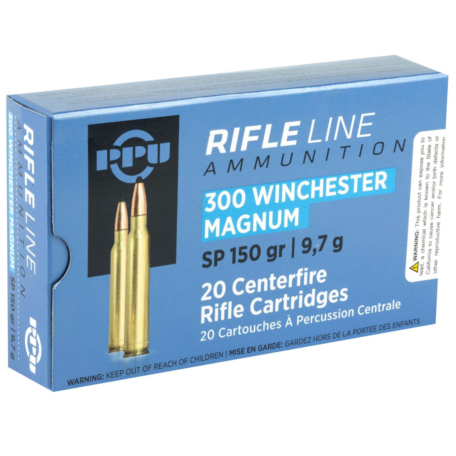PPU PP3001 Standard Rifle 300WinMag 150gr Soft Point 20 Per Box/10 Case