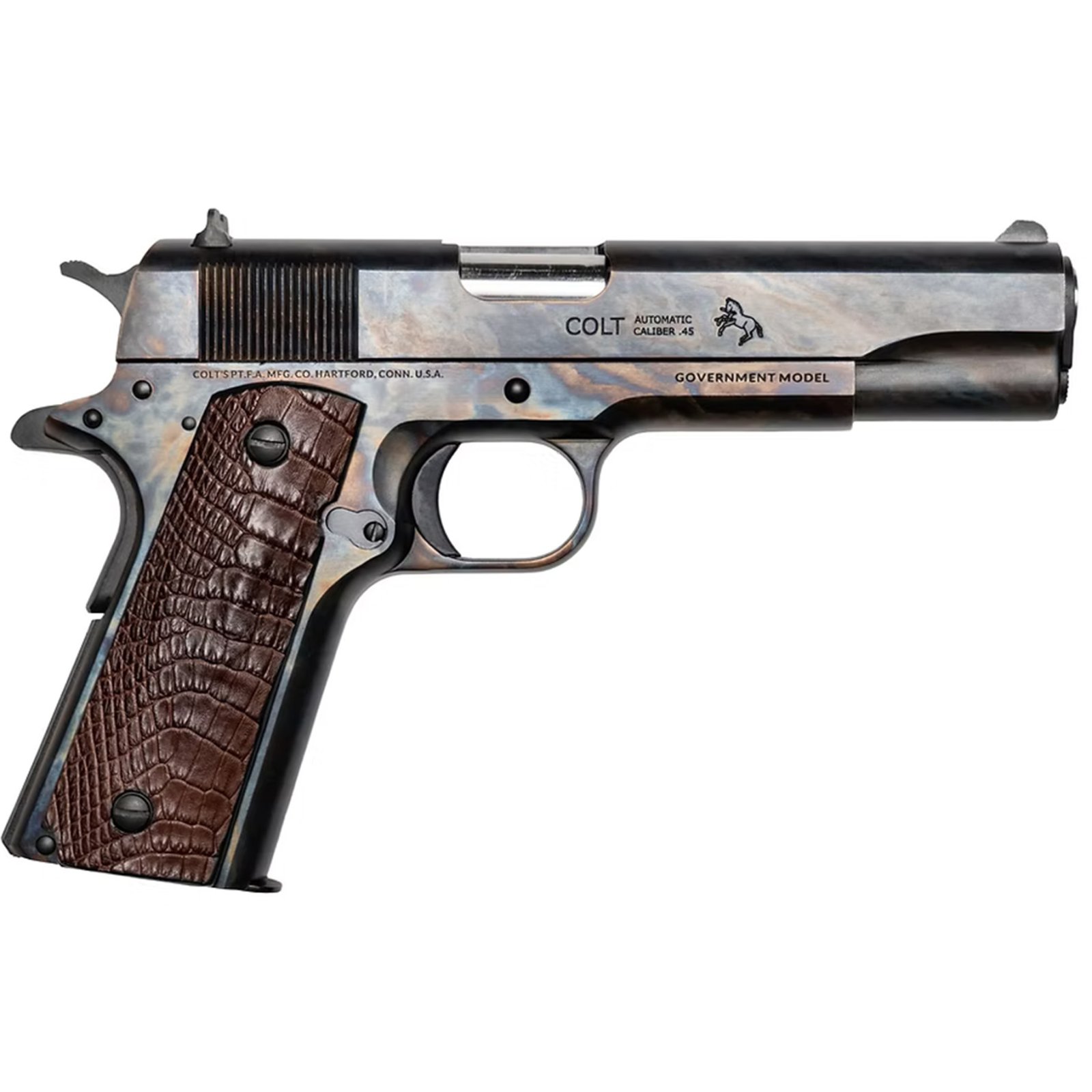 CNC Firearms Colt 45ACP Lineage 1 of 300 Limited Edition Authentic Chocolate Brown Alligator Grips
