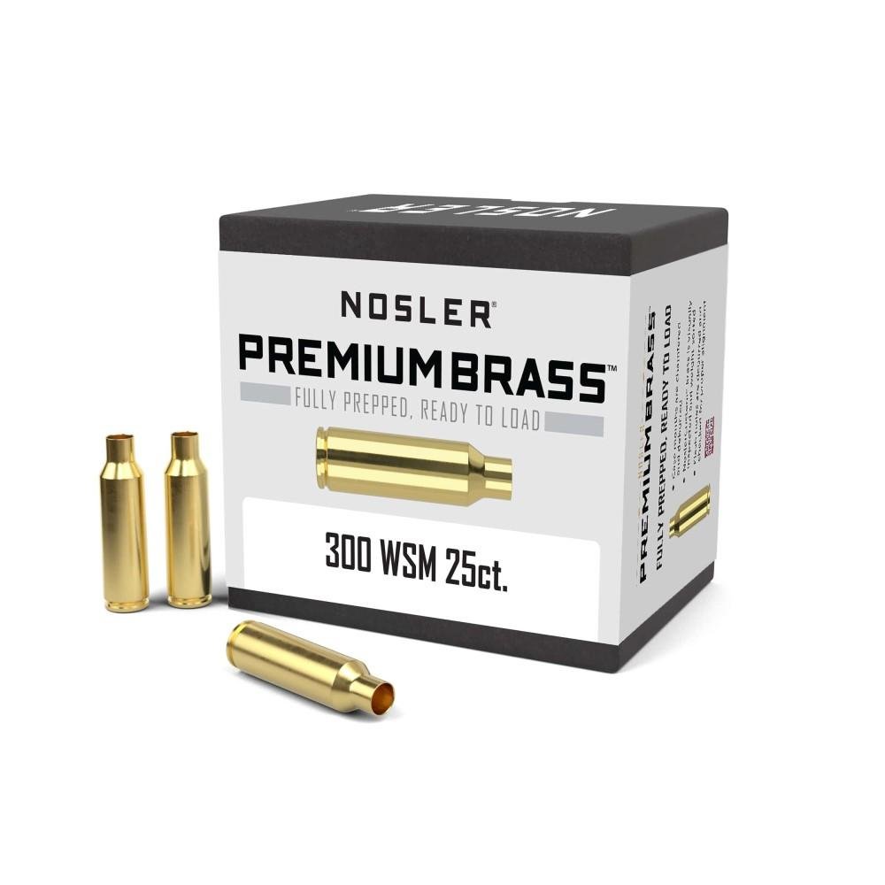 Nosler Unprimed Brass .300 WSM Rifle Cartridge Cases, 25 Count, Hand-Inspected, Weight-Sorted, Full-Length Sized