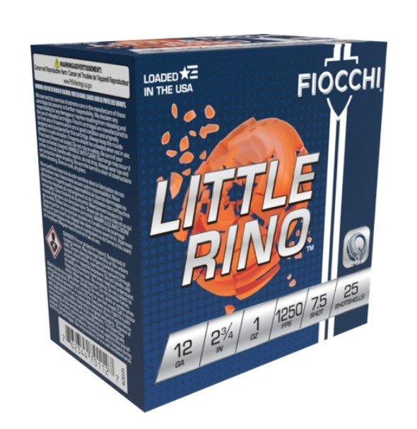 Fiocchi 12TX75 Exacta Target Little Rino 12 Gauge Shotgun Shell 1250 FPS 1 oz 7.5 Shot - Fiocchi - LEAD