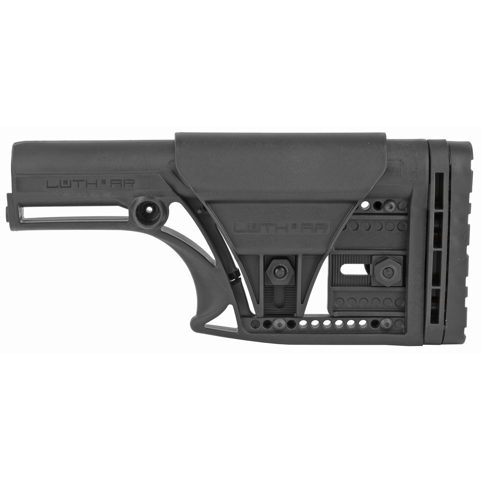 Luth-AR MBA-1-3AX Stock, 3-Axis Butt Plate, Adjustable, Black