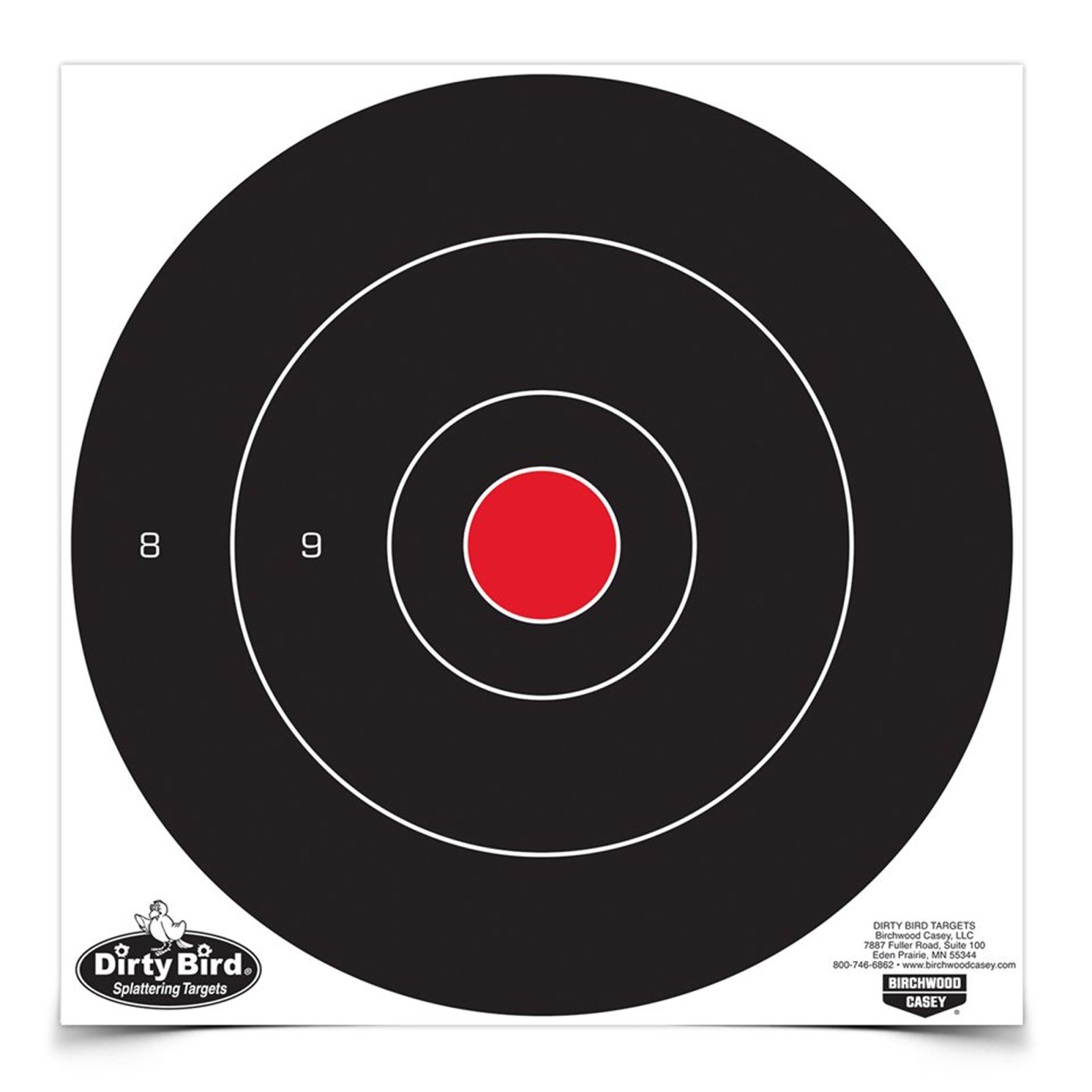 Birchwood Casey BC-35012 Bull's-Eye Target 12 in 12 Pack Black White - Birchwood Casey - 12"