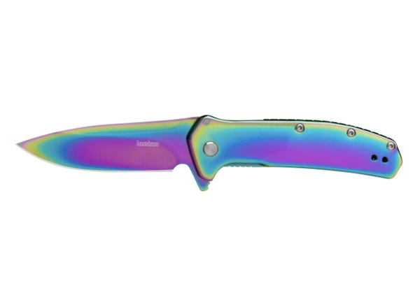 Kershaw 2044RBW Outcome 2.8" Drop Point Plain Rainbow Knife - Kershaw - DROP POINT