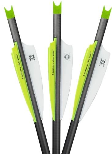 LUMENOK XBOW ARROW 20" CARBON 3.5" VANES GREEN CRESCENT