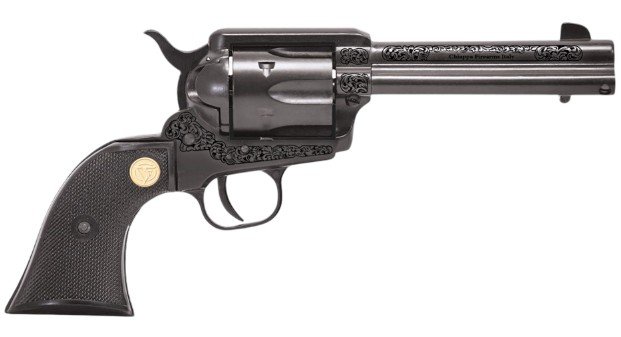 Chiappa 1873 REVOLVER SAA 22LR 4 74IN BARREL 6RD BLACK ENGRAVED 340.340 - Chiappa Firearms - .22 LR