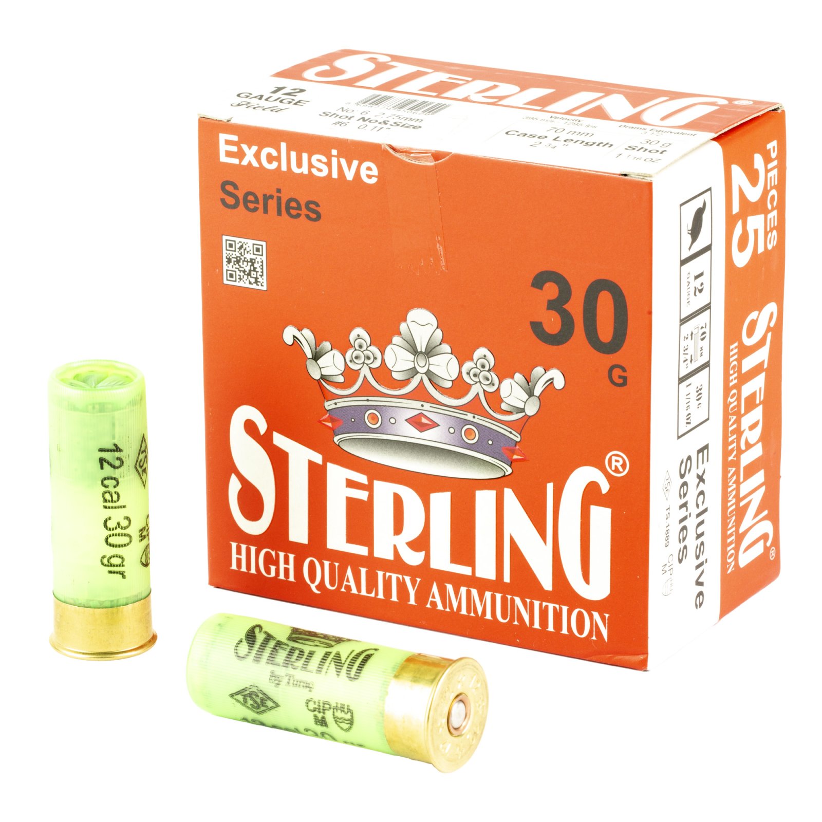 Sterling Exclusive Series 12 Gauge 2.75" #6 1 1/6 oz Shot Shell 25 Round