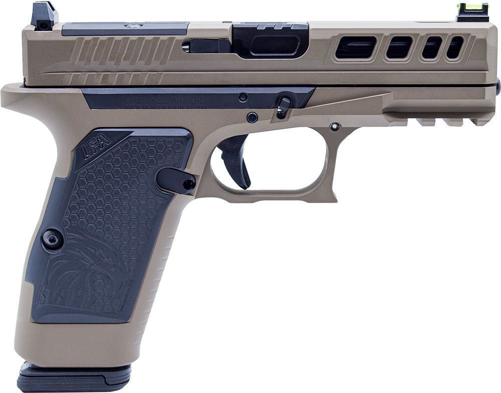 LFA LF AMPX Pistol G19X Frame 9mm 3.9 in. Barrel 17Rd FDE - Live Free Armory