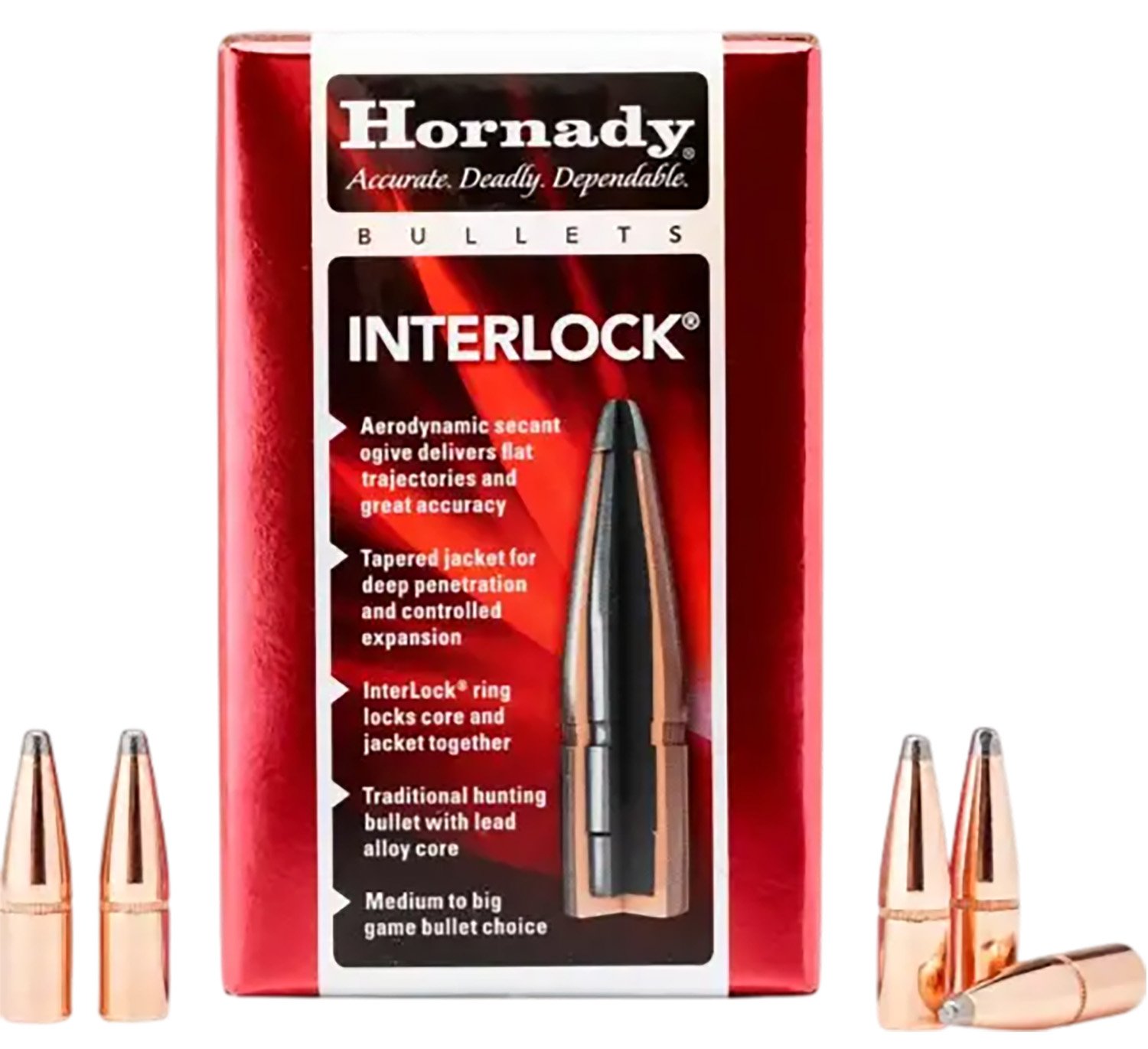 Hornady 41051 InterLock .411 300gr Spire Point 50/Box - Horn Hunter - 405 Caliber