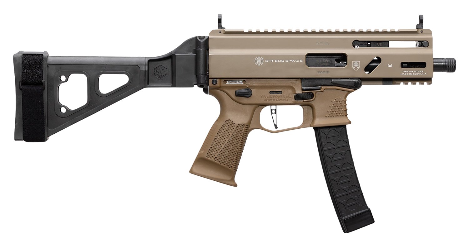 Grand Power Stribog SP9A3S 9mm FDE Optics Ready - Grand Power - 9mm Luger (9x19 Parabellum)