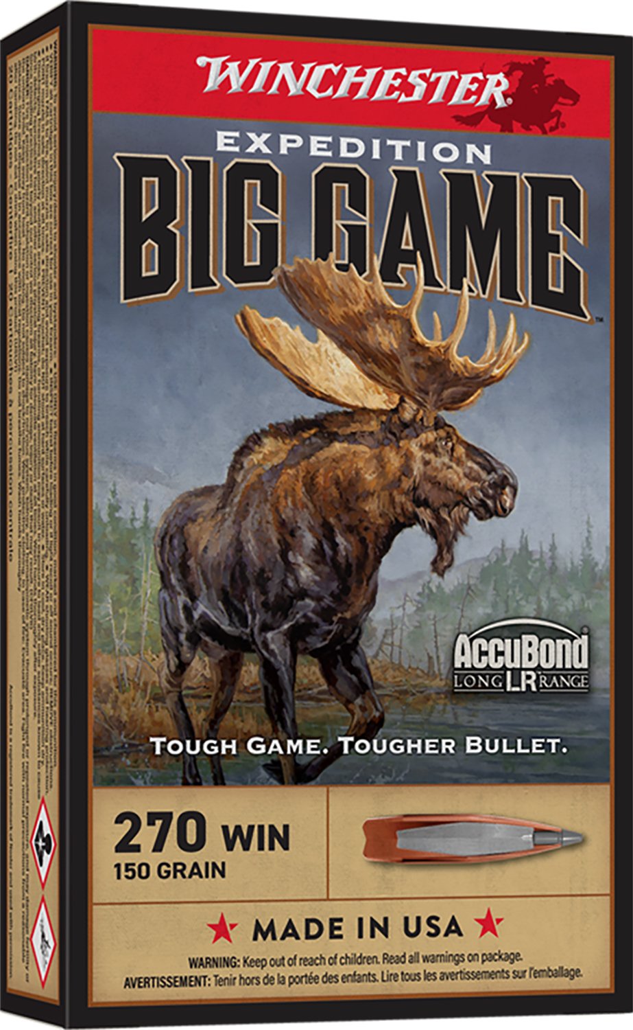 Winchester Ammo S270LR Expedition Big Game Long Range 270 Win 150 gr Nosler AccuBond Long-Range 20 Per Box/10 Cs - Winchester - NOSLER ACCUBOND LONG-RANGE