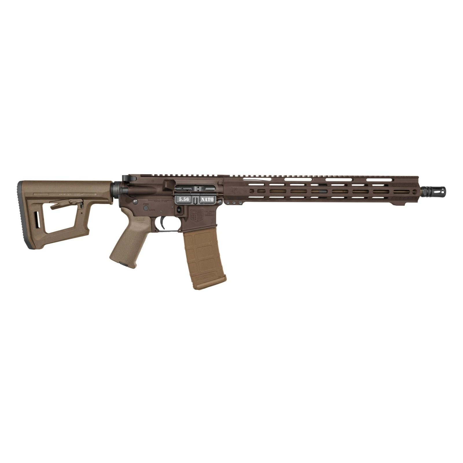 DiamondBack DB15 Carbon 5.56 NATO 30+1 16 Flat Dark Earth Cerakote 