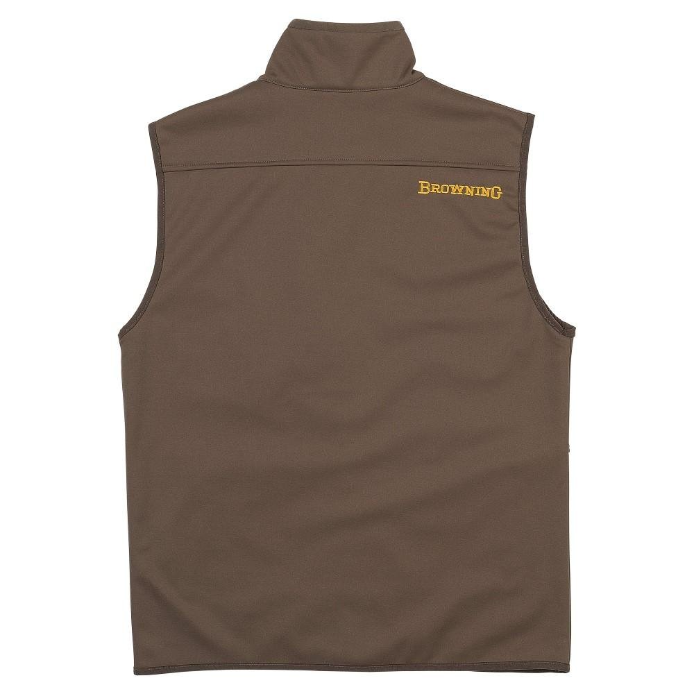 Browning Softshell Vest Major Brown S - Windproof, Water-Resistant, Fleece Lined - Browning