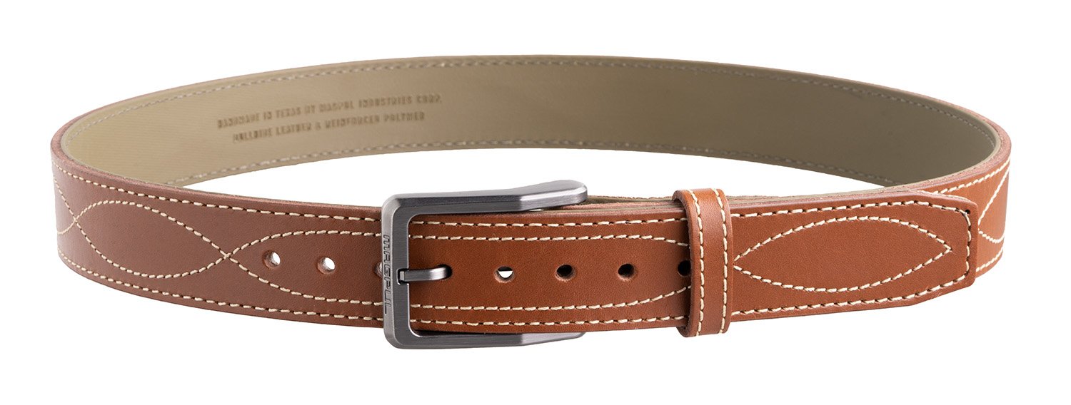 Magpul MAG127623046 Tejas EL Pistolero Gun Belt 46" Light Brown Bull Hide