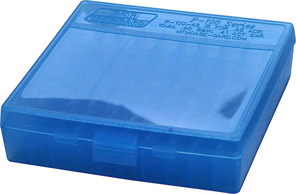 MTM Molded Products P-100-9-24 Ammo Box 100 Rounds 9mm Clear Blue