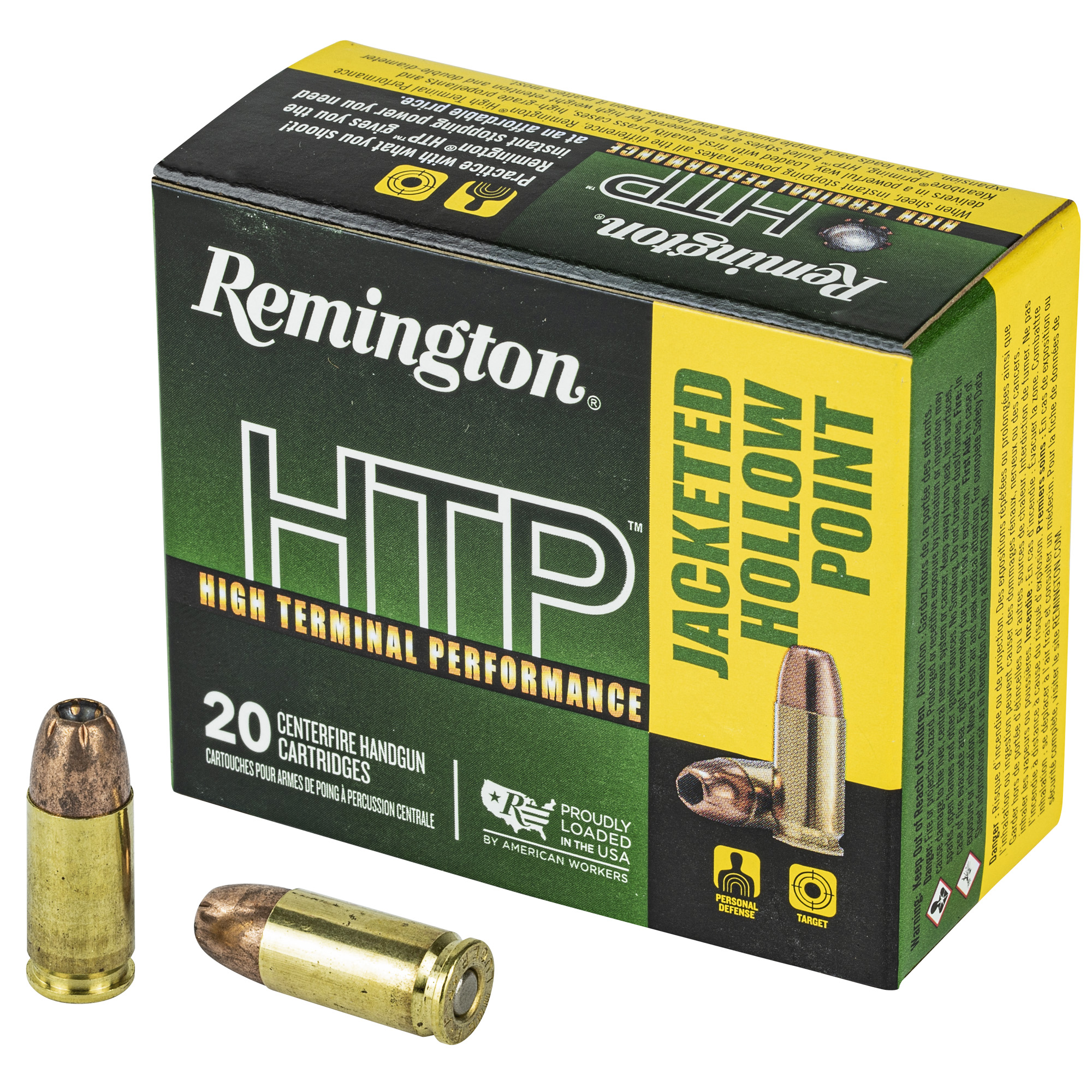 Remington 28293 9mm Luger +P 115 Grain JHP 4 in Brass 20 Rounds