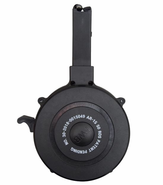 Red White And Blue AR-15 50 Round Drum Magazine .223 Remington Black