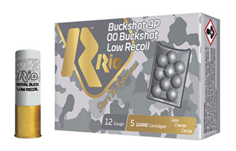 Rio Ammunition RBLR129 12g 2.75" 9-Pellet #00 Buckshot Low Recoil 250rds