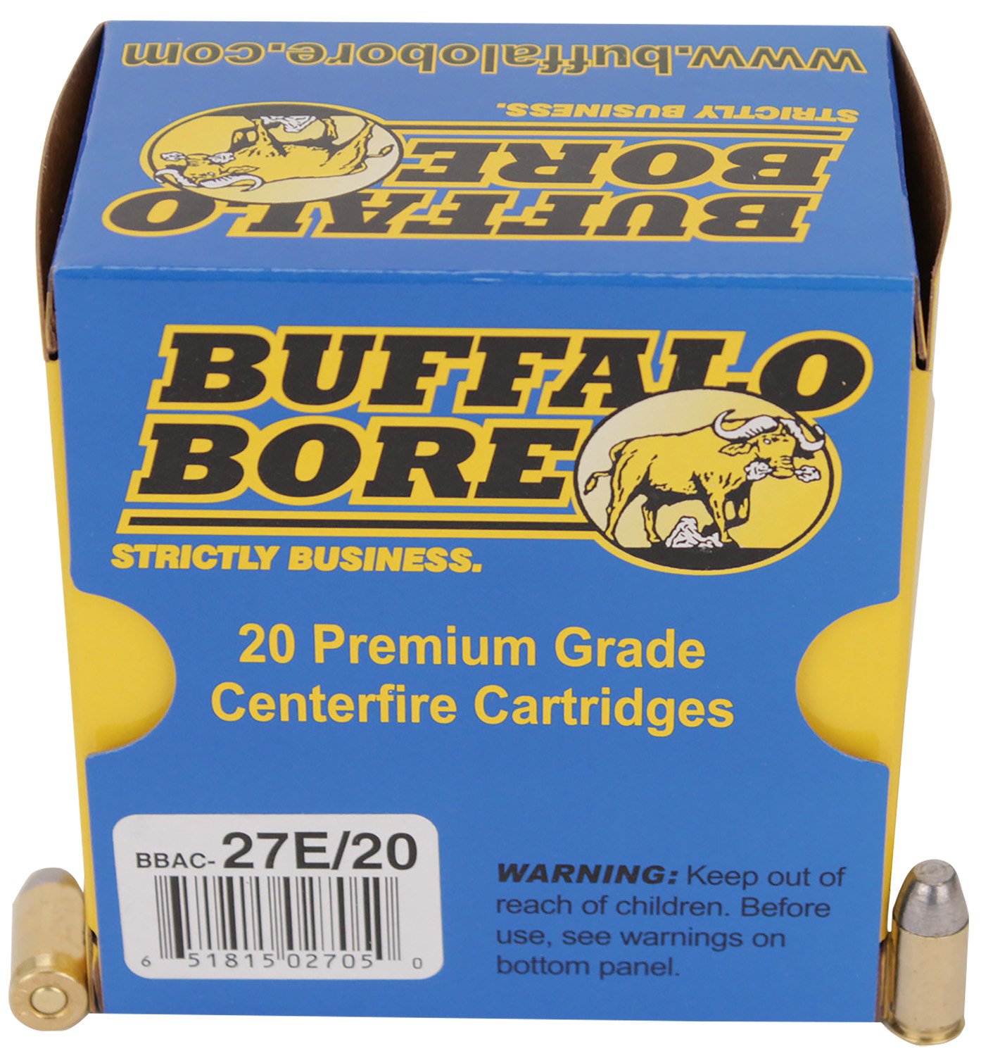 Buffalo Bore 27E20 .380 ACP 100gr Hard Cast Flat Nose Ammo 20 Rounds