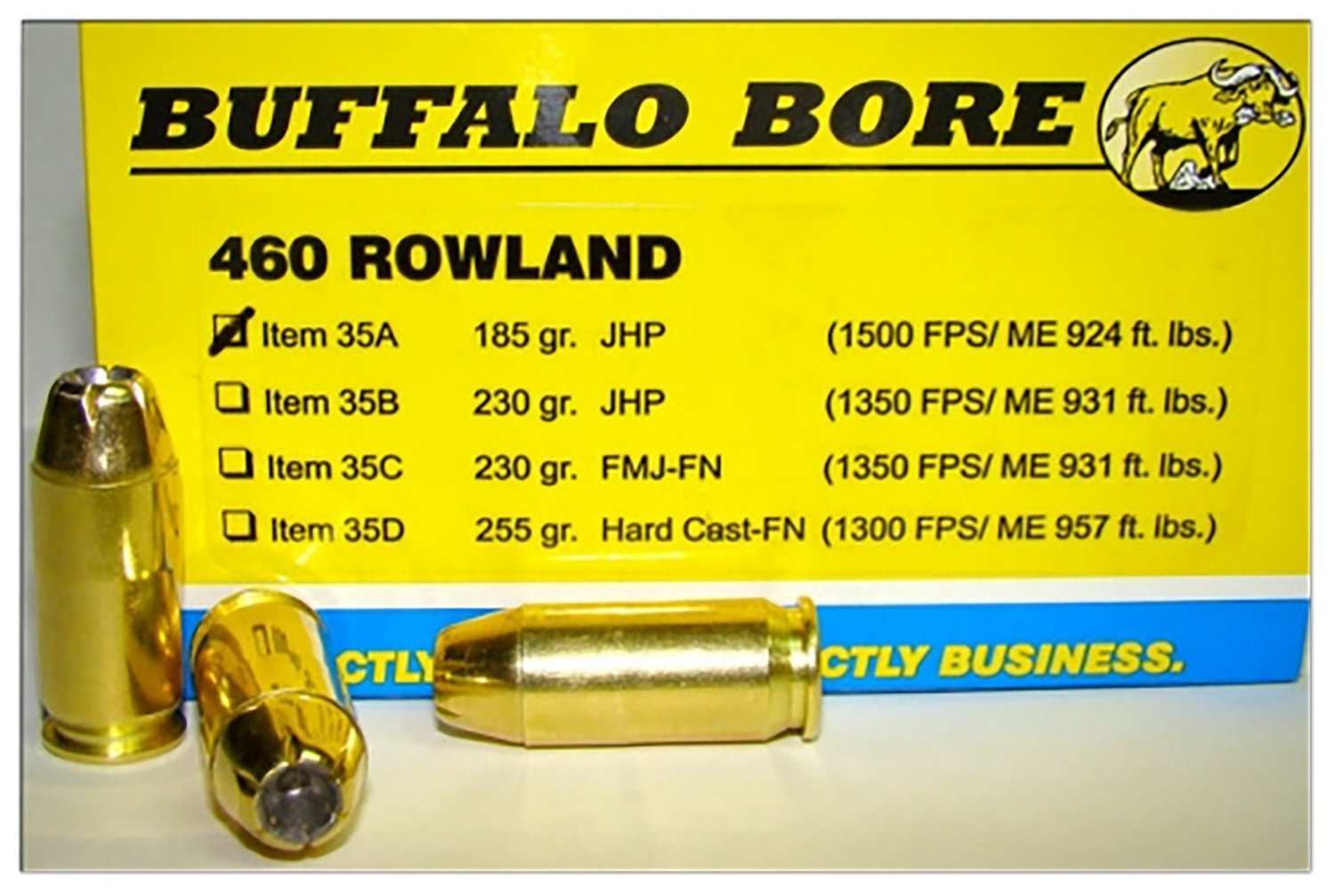 Buffalo Bore 35A20 460 Rowland 185gr JHP Ammo 20 Rounds