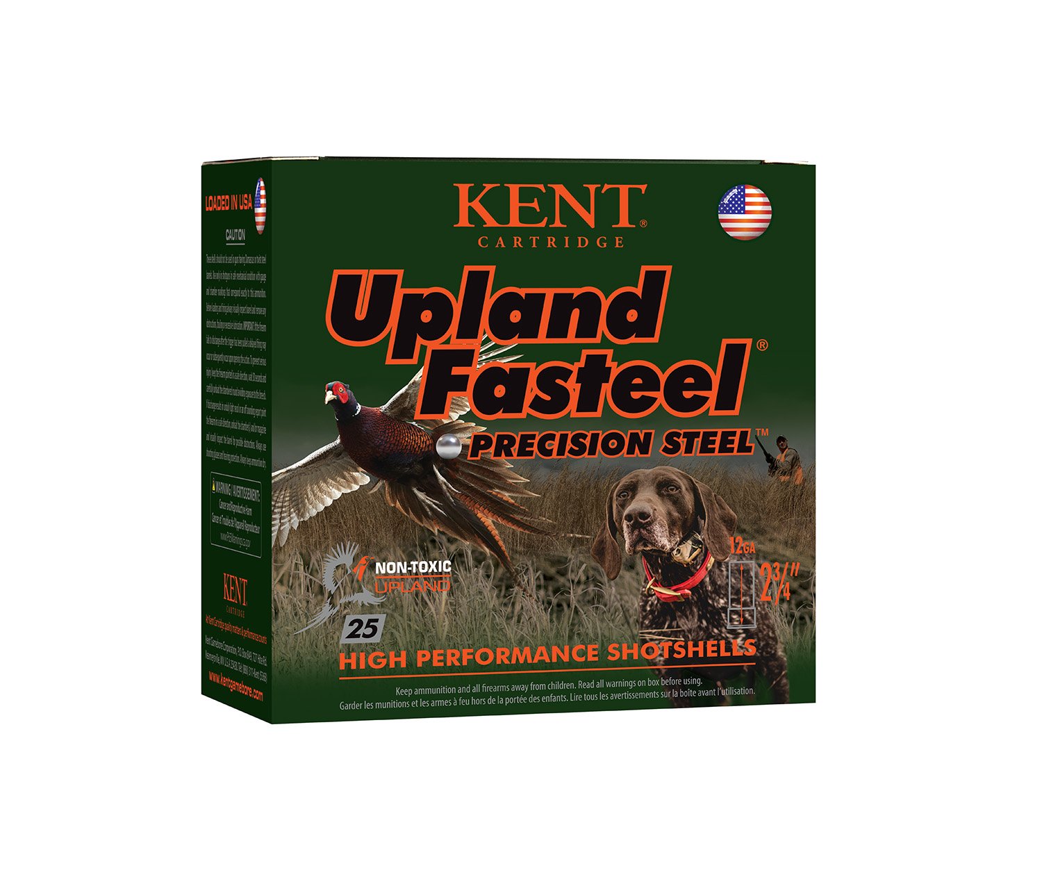 Buy Kent Upland Fasteel 12 Gauge 2.75in #6 Shot, 1 1/8 oz, 1400 fps Velocity, 25 Rounds, Ideal for Pheasant, Grouse, Woodcock Hunting online
